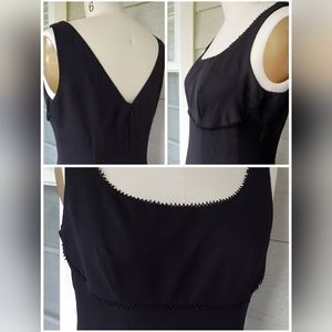 David's Bridal Formal Bridesmaid DressGown Black with Beaded Trim Size 8